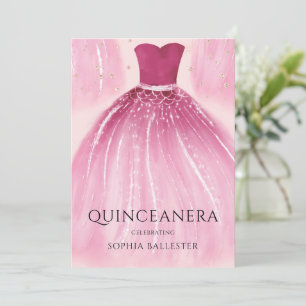 Sweet Blush Pink Mermaid Dress Quinceanera Party Kaart