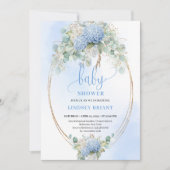 Sweet Bohemian Blue Floral Baby Shower Invitation (Devant)
