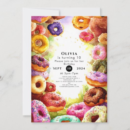 Sweet Boho Donut Verjaardag Kaart (Voorkant)