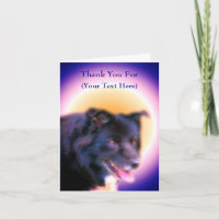 Sweet Border Collie Chien Carte de remerciements d