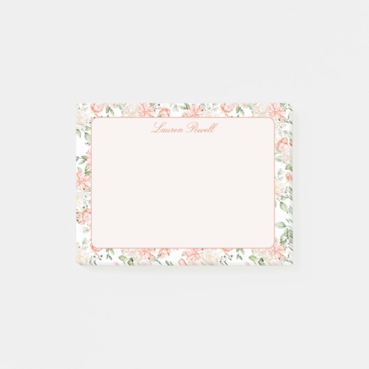 Sweet Botanical Roos Romantisch Bloemen gepersonal Post-it® Notes (Voorkant)