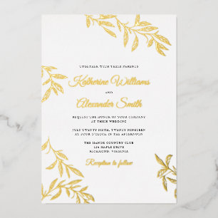 Sweet Botanical Wedding Invitation Folie Uitnodiging
