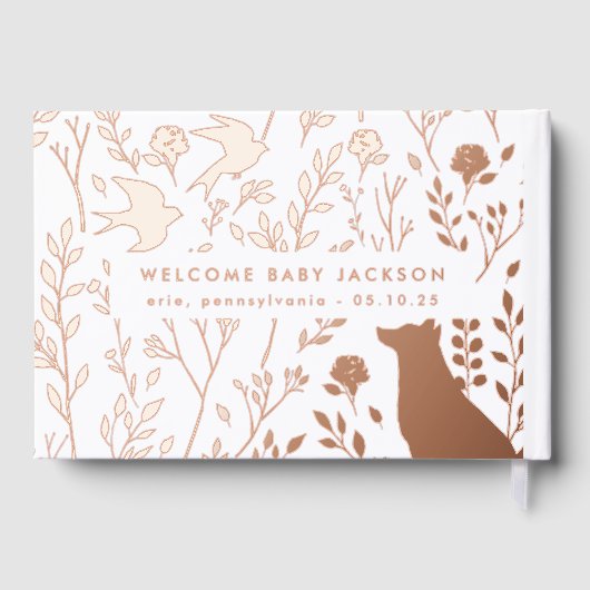 Sweet Botanical Wildlife Print Baby shower Bienven (Verso)