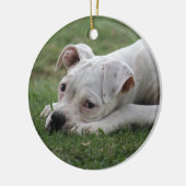 Sweet Boxer Puppy Keramisch Ornament (Links)