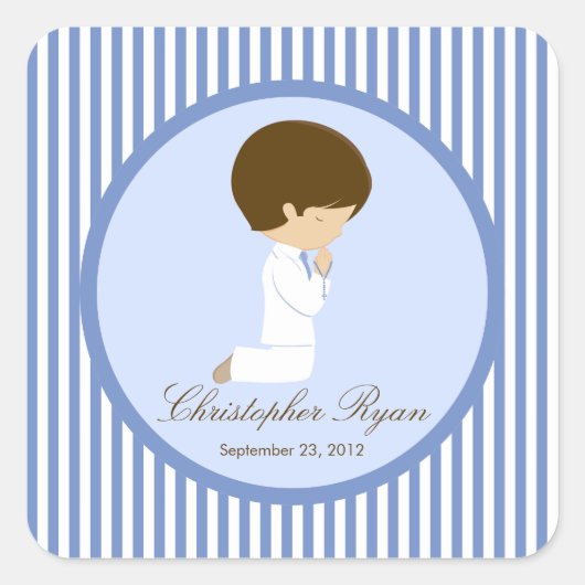 Sweet Boy First Holy Communion Sticker Bleu (Devant)
