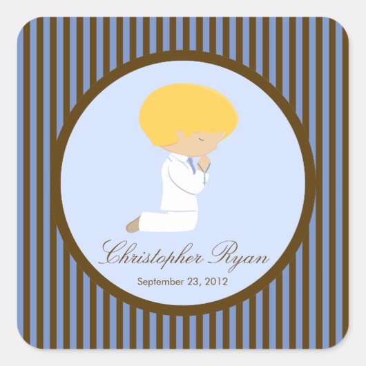 Sweet Boy First Holy Communion Sticker Brown (Devant)