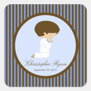 Sweet Boy First Holy Communion Sticker Brown