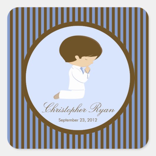Sweet Boy First Holy Communion Sticker Brown (Devant)