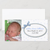 Sweet Boy Geboorte Aankondiging Fotokaart (Voorkant / Achterkant)