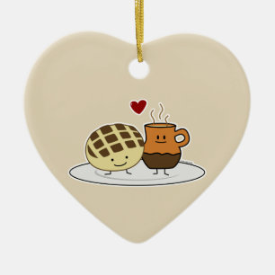 Sweet Bread Hot Chocolate Pan dulce Mexican concha Keramisch Ornament