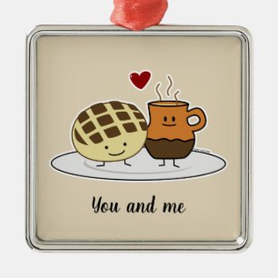 Sweet Bread Hot Chocolate Pan dulce Mexican concha Metalen Ornament