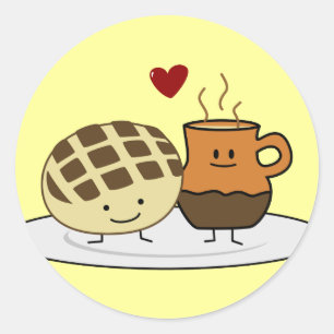 Sweet Bread Hot Chocolate Pan dulce Mexican concha Ronde Sticker