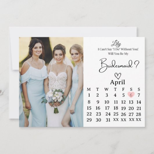 Sweet Bridesmaid Proposal Invitation Kaart (Voorkant)