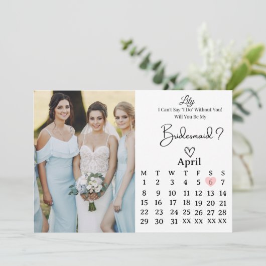 Sweet Bridesmaid Proposal Invitation Kaart (Staand voorkant)