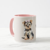 Sweet Brown Puppy Dog with Bow Mok (Voorkant links)