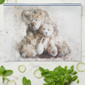 Sweet Brown Teddy Bears Kitchen Towel Theedoek (Gevouwen)