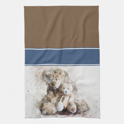 Sweet Brown Teddy Bears Kitchen Towel Theedoek (Verticaal)