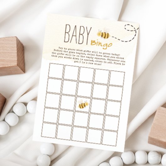 Sweet Bumble Bee Baby shower Baby Bingo Carte de j