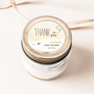 Sweet Bumble Bee Baby shower Dank je wel Ronde Sticker