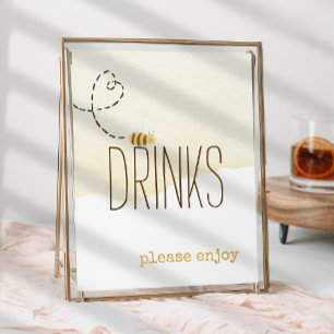 Sweet Bumble Bee Baby shower Drinken Sign Poster