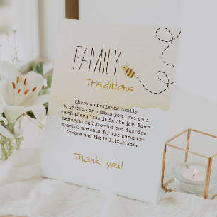 Sweet Bumble Bee Baby shower familietradities Reclamebord Met Voetstuk