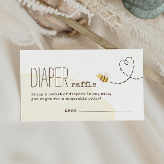 Sweet Bumble Bee Baby shower Luier Raffle Informatiekaartje