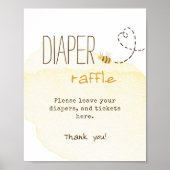 Sweet Bumble Bee Baby shower Luier Raffle Poster (Voorkant)