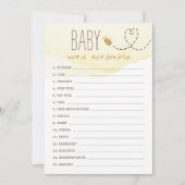 Sweet Bumble Bee Baby Word Scramble Carte de jeu (Devant)