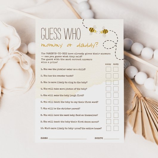 Sweet Bumblebee Devine Qui Maman Ou Papa Carte De 