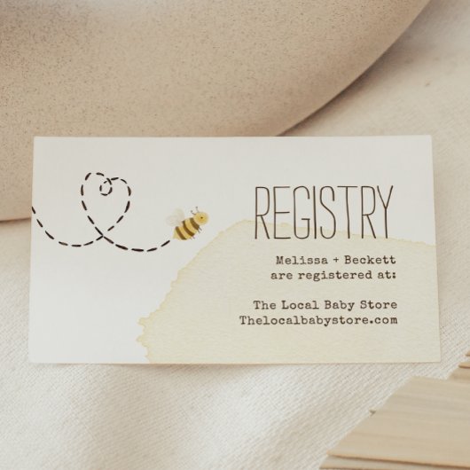 Sweet Bumblebee Mama to Bee Baby shower Registry Informatiekaartje