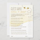 Sweet Bumblebee Raad wie mama of papa Game Kaart (Voorkant)