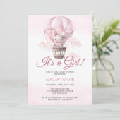 Sweet Bunny Adorable Baby Girl Douche Invitation (Debout devant)