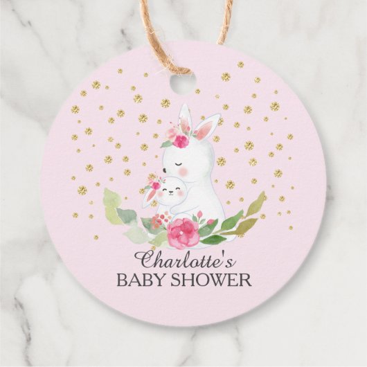 Sweet Bunny Baby shower Favor Gift Label (Achterkant)