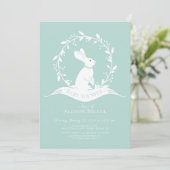 Sweet Bunny Baby shower neutre Invitation (Debout devant)