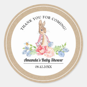 Sweet Bunny Bedankt Baby shower Favor Ronde Sticker
