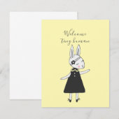 Sweet Bunny Bienvenue Nouvelle carte bébé (Devant / Derrière)