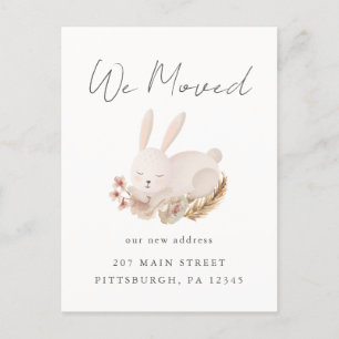 Sweet Bunny Change of Address Moving Briefkaart