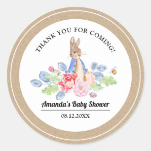 Sweet Bunny Dank je Baby shower Ronde Sticker