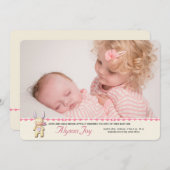 Sweet Bunny Foto geboortedatum Aankondiging (Voorkant / Achterkant)