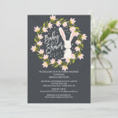Sweet Bunny Girls Baby shower Invitation (Debout devant)