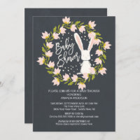 Sweet Bunny Girls Baby shower Invitation