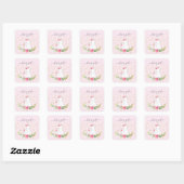 Sweet Bunny It'a Girl Favor Sticker (Feuille)