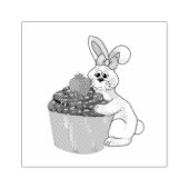 Sweet Bunny Knuffelen Aardbei Cupcake Rubberstempel (Afrduk)