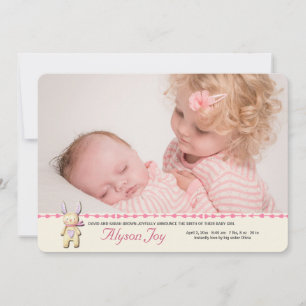 Sweet Bunny Photo Faire-part de naissance