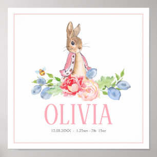 Sweet Bunny Rabbit   Aangepaste nieuwe babybedekki Poster