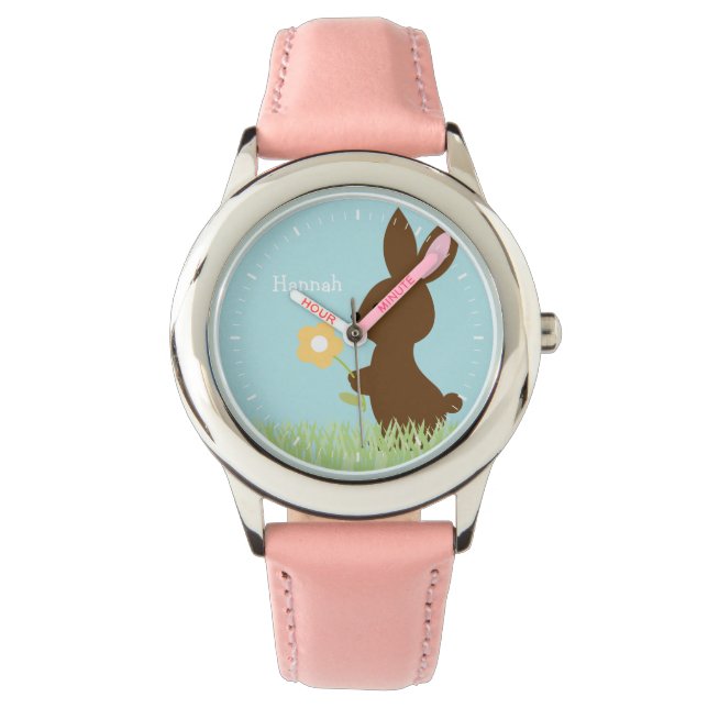 Sweet Bunny Rabbit - Gepersonaliseerd Horloge (Voorkant)