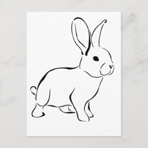 Sweet Bunny Rabbit Schattigee Natuur Cartoon Art Briefkaart