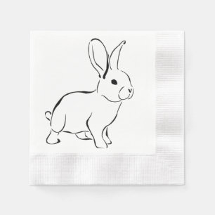 Sweet Bunny Rabbit Schattigee Natuur Cartoon Art Servet