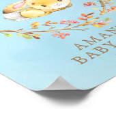 Sweet Bunny Welcome Boys Poster de Baby shower (Coin)