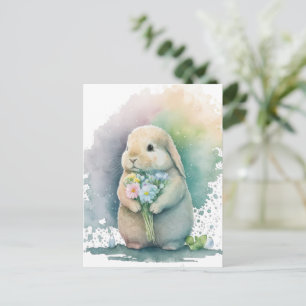 Sweet Bunny & Wildbloemen III Briefkaart